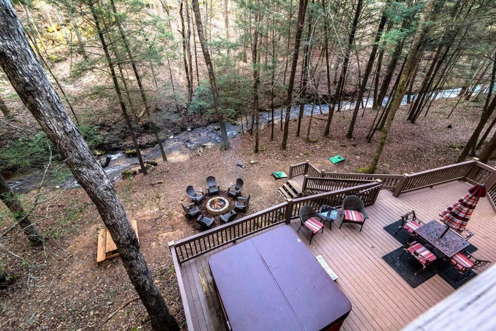Private Creekside Cabin+Hot Tub,Pool Table, & Pets Ellijay Exteriör bild